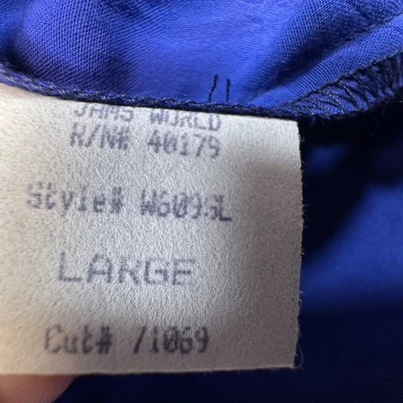 Vintage Jams World Tank Top Womens Large Blue Rayon Sleeveless Lightweight USA - Picture 6 of 7